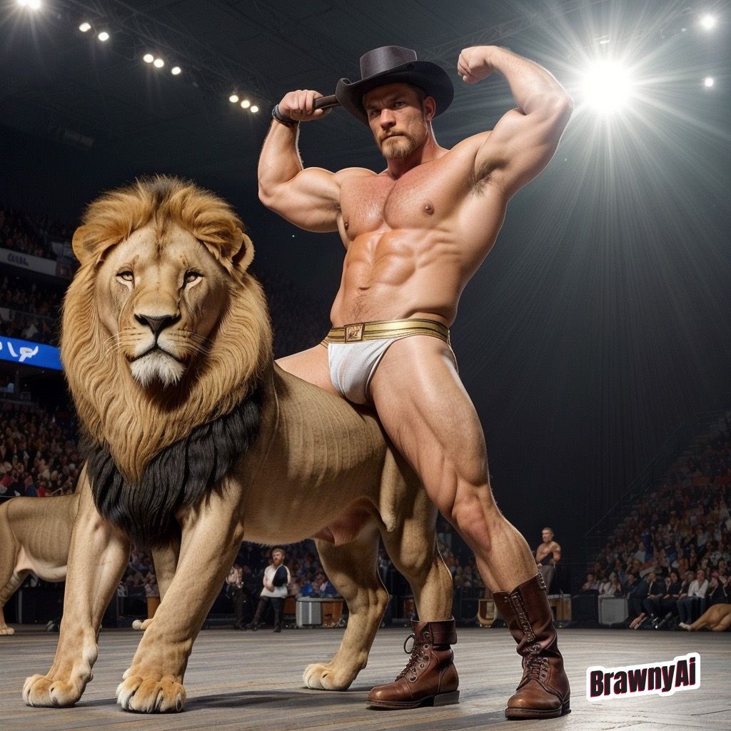 BrawnyAi's Circus Spectacle: The Mighty Lion Tamers Unleashed!