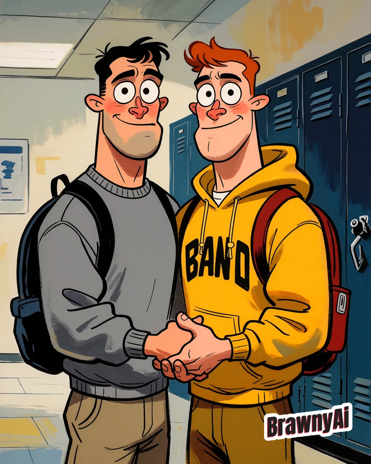 2026-10-30 - Muscular Men in School Hallways, Gyms, Beaches, and Western Outfits - 25 artworks, 6 videos