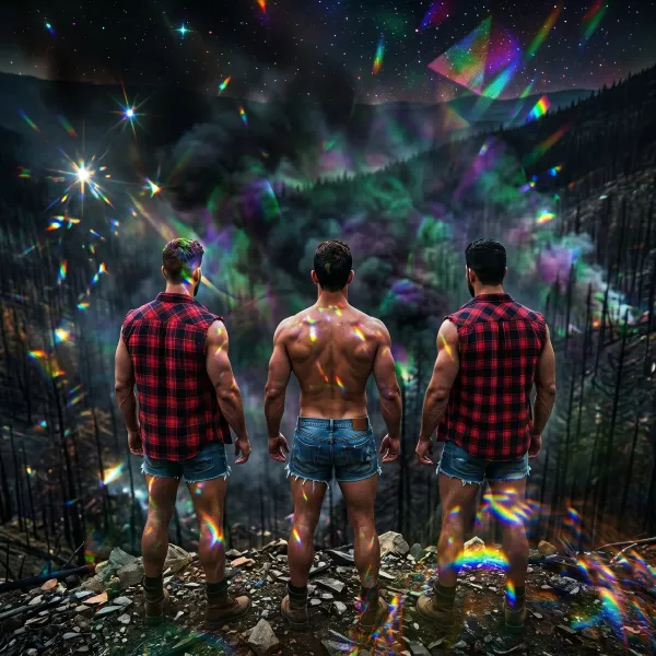 Cinematic close-up of a stressed man in a dimly lit studio, neon blue lighting, glitch effect overlaying a YouTube logo,